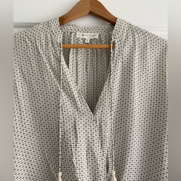 Lou & Grey Cream and Black Cross Stitch Design Pheasant Style Top Size M - Picture 3 of 11